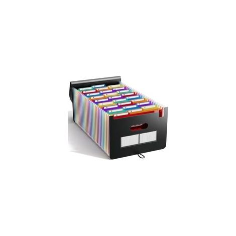 Trieur A4 extensible 25 poches – Rangement documents en plastique PP – Capacité jusqu'à 3000 feuilles – Pour bureau et école (1/5)