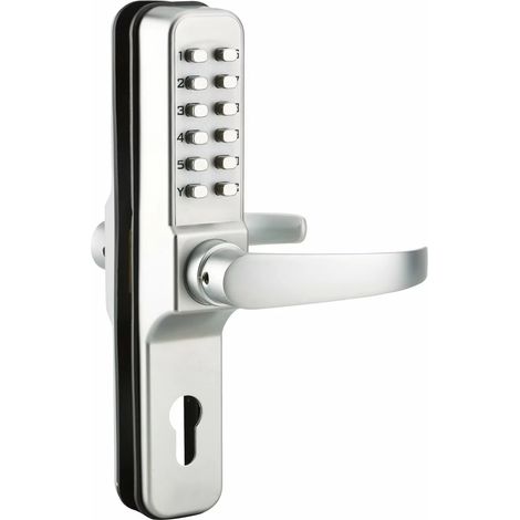 Thirard – Serrure à combinaison encastrable 8 chiffres – Pour portes de 32 à 55mm d'épaisseur – Finition chromée matte – Verrouillage haute sécurité