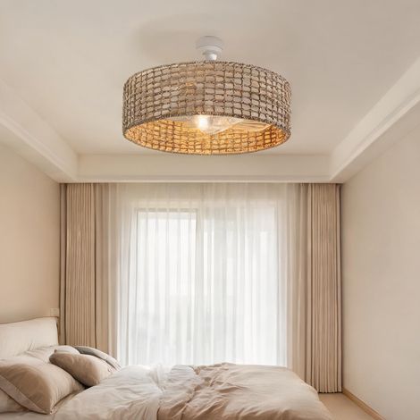 Ventilateur de plafond 127 cm rotin et ABS avec télécommande (1/5)