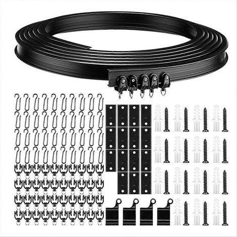 Rails de plafond flexibles et lisses avec crochets de fixation et roulettes, entretoise de rideau pour camping-car, dortoir, salon, bureau, cuisine (1/5)