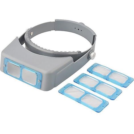 loupe De Bandeau Monobloc, Loupe De Bijoux Professionnelle  Double Lentille Monte Sur La Tte, Loupe Binoculaire En Verre Opitcal De Visire De Lect (1/5)