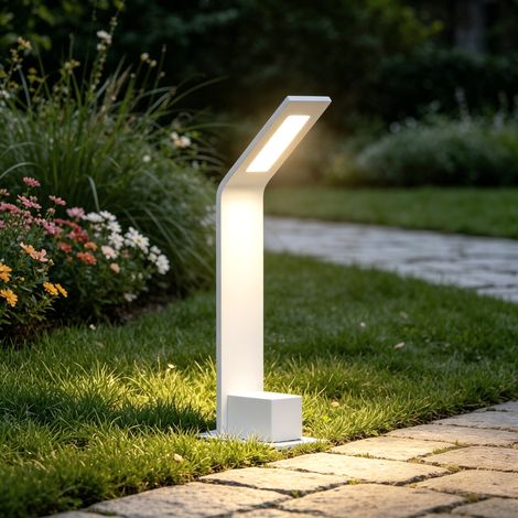 Mai & Mai Lampione da Giardino 3000K, Luminoso da Giardino IP65 Paletti Esterni Led 12.8X9.8x40.8cm in Alluminio per Giardini, Parchi, Aree Residenziali e Ingressi Pfadfinder, Sabbia bianco