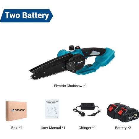 Tronçonneuse à batterie 6 pouces sans balais 2 piles 1300mAh Outils de coupe pour le travail du bois (1/5)