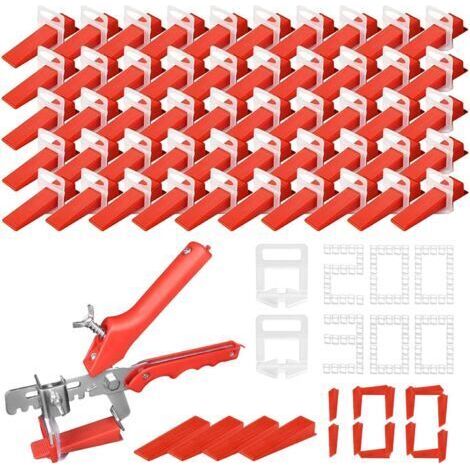 Ventouses carrelage et croisillons autonivelants, 100 pièces, pour installation de carrelage, avec pince (1/5)