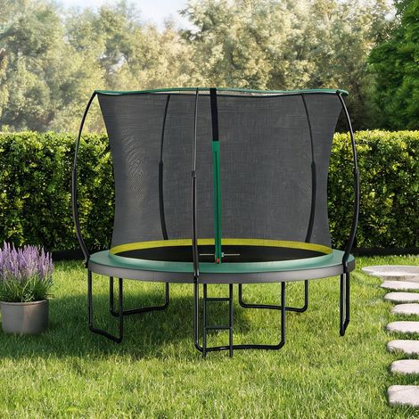 Trampoline de jardin 366 cm avec filet de sécurité sans ressorts (1/5)