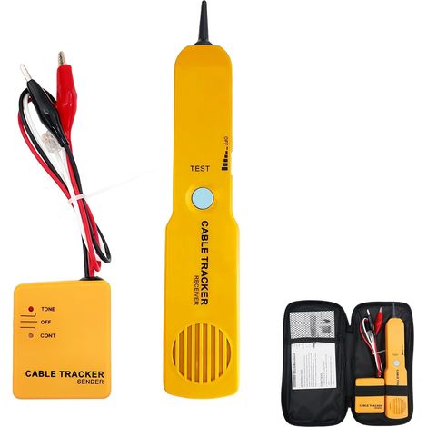 Localizzatore e tester per cavi elettrici RJ11 – Rilevatore di cavi con generatore di tono e sonda di ricerca – Multiuso, anti-interferenza, controllo del volume, test di continuità e localizzazione (1/5)