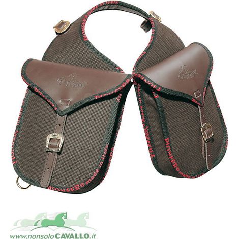 Braun - Pioneer Doppel-Trekking-Satteltasche aus Baumwolle und Leder (1/3)