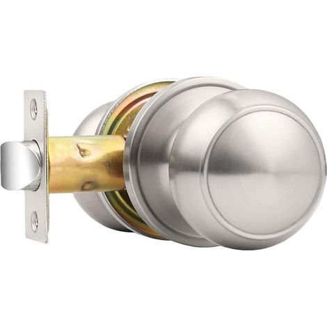 Serrure de chambre silencieuse, serrure de porte dissimulée sans clé en acier inoxydable, serrure murale pour porte d'entrée, serrure de porte sphérique pour passage (1/3)