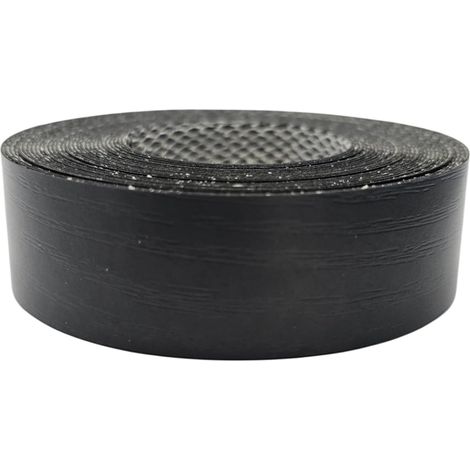 Bande de chant thermocollante 21mm x 5m épaisseur 0,50mm Mélaminé Facile à Appliquer Bricolage Étagère Meuble Panneau Bois Durable, Noir Structure (1/3)
