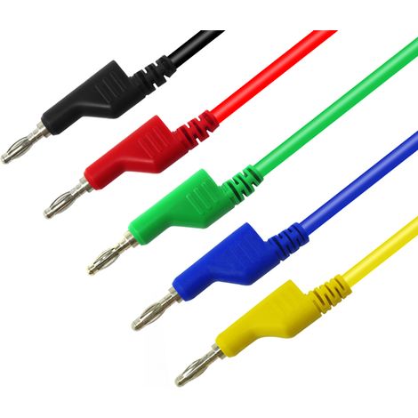 Stück Digitalmultimeter-Messspitzenkabel aus PVC-Reinkupfer, rot, schwarz, blau, gelb, grün (1/5)