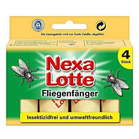 Nexa Lotte Fliegenfänger 4 Stück Fliegenfalle Klebefalle Mückenfalle Mücken