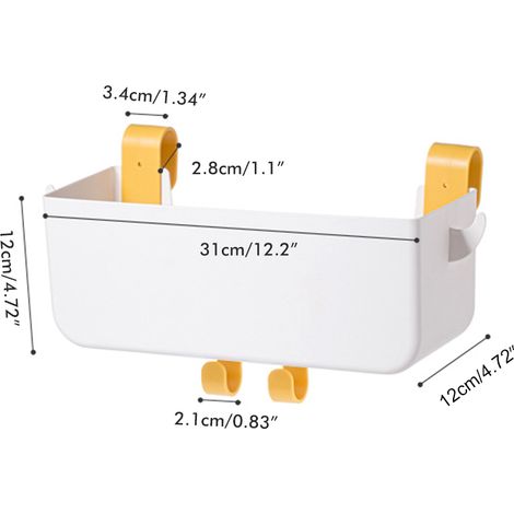 Organisateur de lit en plastique, panier suspendu de rangement de chevet, étagère de table de lit, porte-paniers (1/5)