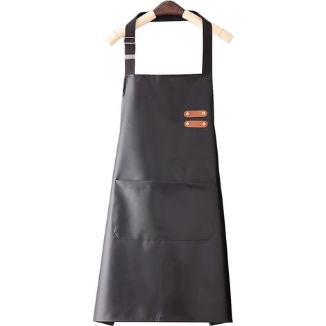 Este delantal impermeable de poliuretano cuenta con una correa ajustable para el cuello,cocinar y asar a la parrilla (1/5)