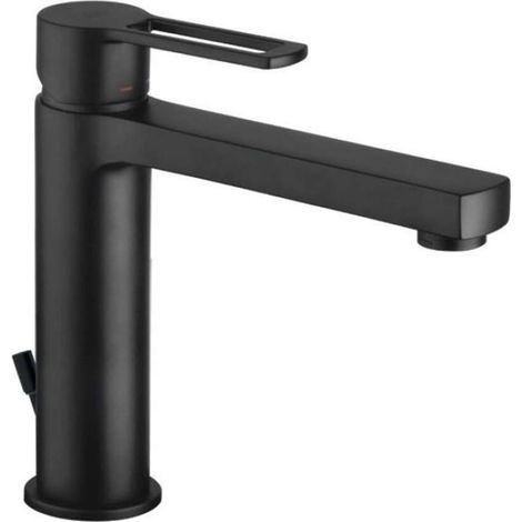 Paffoni Ringo - Waschtischarmatur mit Ablaufgarnitur 1 1/4 Schwarz matt RIN075NO (1/4)