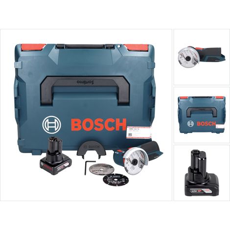 Bosch GWS 12V-76 Smerigliatrice angolare professionale a batteria 12 V 76 mm senza spazzole + 1x batteria ricaricabile 6,0 Ah + L-Boxx - senza caricabatterie