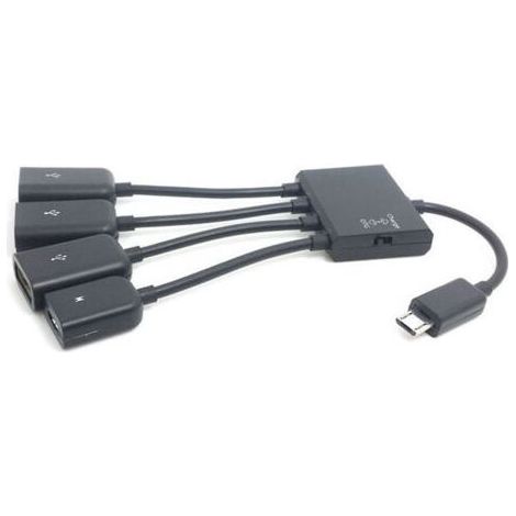 Câble adaptateur micro USB OTG 3 ports avec alimentation pour téléphone portable et tablette Galaxy S5 i9600 Note3 N9000 (1/4)