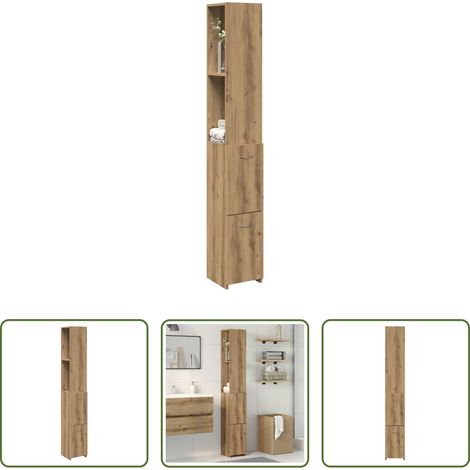 Holzschrank - Badschrank Artisan-Eiche 25x25x170 cm Holzwerkstoff (1/5)