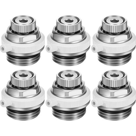 6 Pcs Vanne de Purge de Radiateur Automatique de 1/2 Pouce Soupape d'Évacuation d'Air Évent Automatique à Couper en Laiton (1/5)