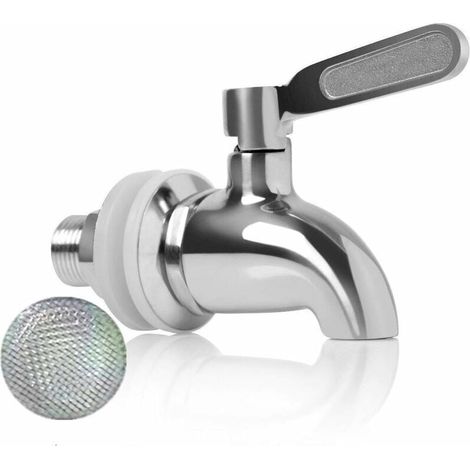 Remplacement de robinet de distributeur de boissons,Robinet de Tonneau du Vin et de la Bière ou de Boisson en Acier Inoxydable, Inusable,16mm Robinet de rechange pour distributeur (1/4)