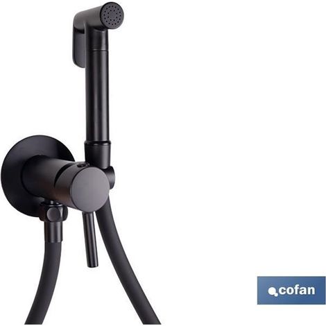Doccia igienica per WC ad incasso 13x7,5x10 cm colore nero (tubo 120 cm incluso)