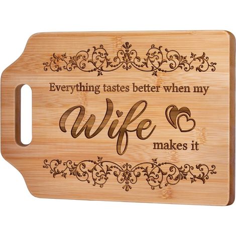 Planche à Découper en Bambou - 31 x 22 x 1 cm - Pour Cuisine et Service - 1 Pièce (1/5)