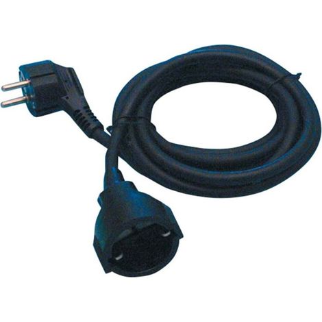 Prolongación eléctrica de goma negra 3x1,5 mm – 8 m con toma de tierra (3800W)