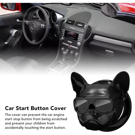 Protector para botón de arranque del coche - Cubierta decorativa de ABS de 5 cm, resistente a los arañazos y segura para niños, color negro.