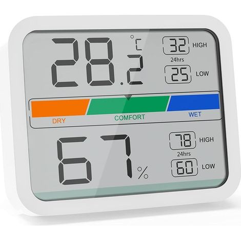 Thermomètre intérieur numérique – Moniteur de température et d'humidité – Plage de -9℃ à 60℃ – Indicateur de confort de l'air (1/5)