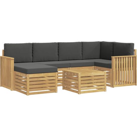 Conjunto de sofás de exterior 7 pcs Blanco y Antracita vidaXL (1/5)