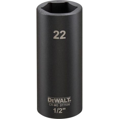 Clé à douille DEWALT longue 22mm 1/2 résistante aux chocs (1/2)