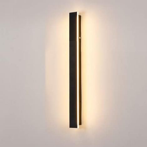 Applique Murale à Bande en Aluminium Finition Noire, lumières d'ambiance rectangulaires créatives avec Abat-Jour en Acrylique, Applique Murale étanche IP65, Lampes murales Simples d'extérieur (1/5)