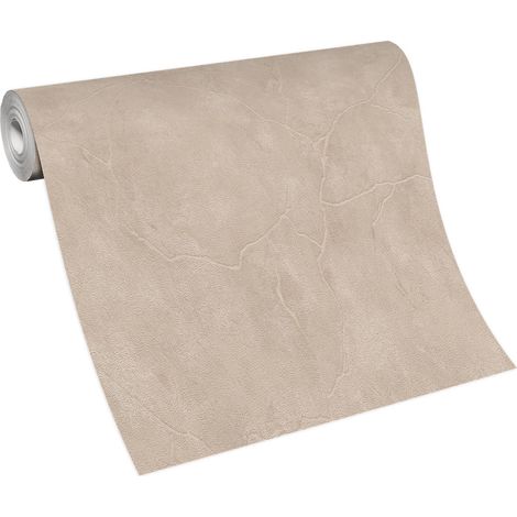 Papier peint style industriel imitation béton Tapisserie moderne effet ciment marron pour chambre Papier peint intissé uni marron (1/5)
