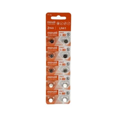MAXELL PILAS PLANAS ALCALINAS 1,5V LIBRE DE MERCURIO - LR41 192 AG3 392 BLISTER 10U