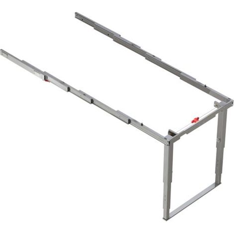 Emuca – Coulisses pour table à rallonge – Système d'extraction pliable 1380mm – Aluminium anodisé inox brossé – Capacité 100kg (1/5)