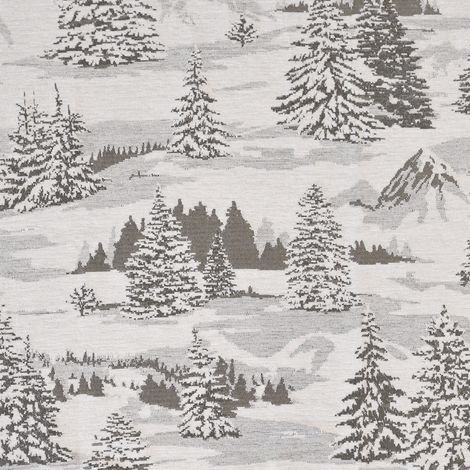 Tissu d'ameublement Jacquard Sapins Enneigés Gris clair 150 cm (1/3)
