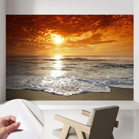 Papier peint autocollant avec imprimé  pour intérieur moderne application facile a motif Vagues océaniques 104x70 cm (1/5)