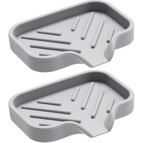 HONORNIC - Lot de 2 porte-savons en silicone, boîte à savon portable, plateau à savon (1/5)