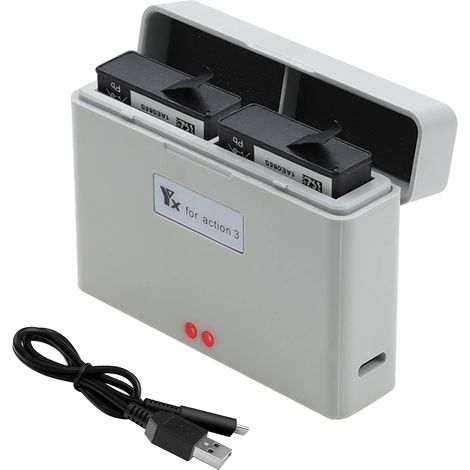 Chargeur de Batterie pour Action 4,Action 3,Dual Battery Charger Accessoire (1/5)