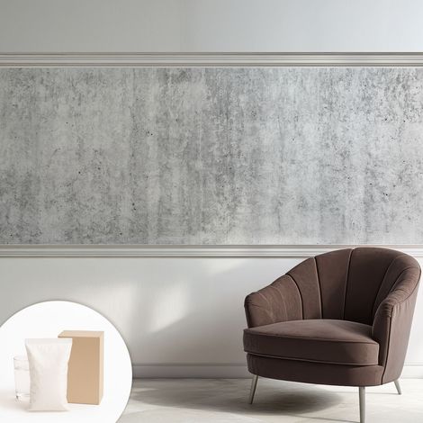 Fototapete Tapete Vliestapete mit Kleber - Wandtattoo - leicht anzubringen - Wandverkleidung Betonwand 250x104 cm (1/5)