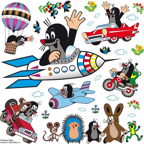 Sticker Petite taupe en fusée - 1 planche 30 x 30 cm (1/5)