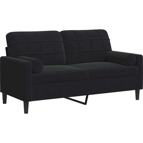 Maison Exclusive - Divano a 2 Posti con Cuscini Nero 140 cm in Velluto
