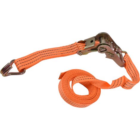 Sangle d'arrimage à cliquet avec 2 crochets pour le déplacement d'appareils électroménagers, d'équipements de jardin et de motos, largeur 35 mm (10 mètres (32,8 pieds))