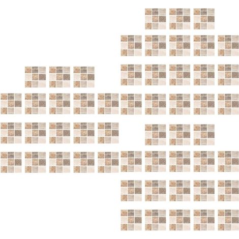 54pièces Autocollants Muraux Imitation Carreaux Marbre Stickers Autocollants Étanches Pour Cuisine Et Salle De Bain Design Beige Et Marron Faciles à Poser Nettoyer (1/5)
