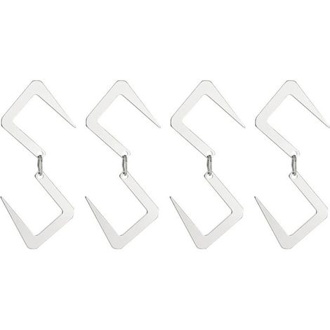 Filiyano-Lot de 4 crochets de suspension triangulaires en forme de S pour l'extérieur, idéaux pour suspendre casseroles, ustensiles de cuisine, lampes (1/4)