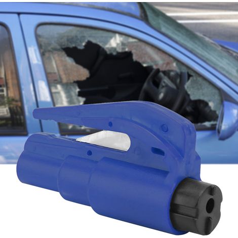 Marteau brise-vitre multifonctionnel miniature pour voiture, outil d'évacuation d'urgence (bleu) (1/5)