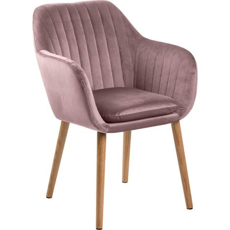 Silla Norsica 172, Rosa Dusty, 83x57x61cm, Tapiz, De madera, Metal