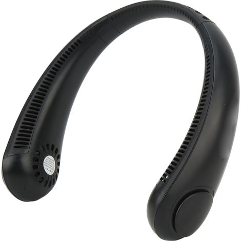 Fauler Nackenventilator, leiser Mini-USB-Ventilator für Outdoor-Sportarten, faltbarer, klingenloser Nackenventilator, schwarz lackiert. (1/5)