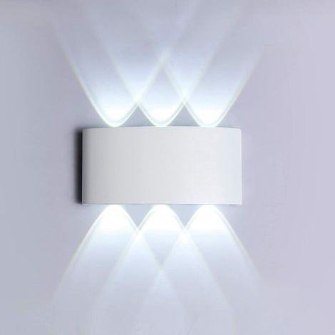 Applique Murale LED 6W, Lumière Blanc  6000K, Applique Murale étanche IP65, Décorative Lumière pour Chambre Couloir Salon Escalier Hôtel Bar（blanche） (1/5)
