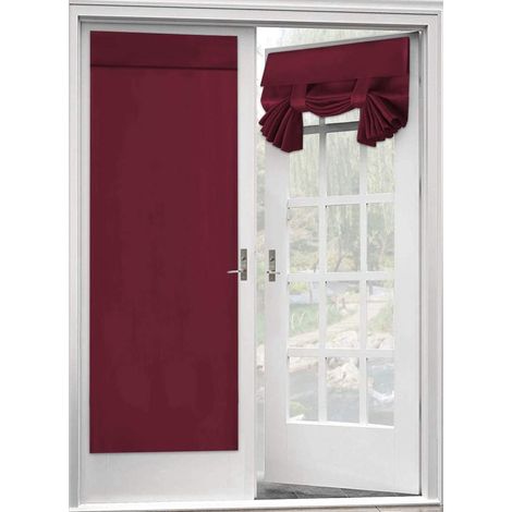 Blackout Curtain for French Doors - Thermal Insulated Blackout Glass Door Curtain Panel Tricia Curtain for Door Window Curtains, 1 Panel, 26 x 68 Inches, Burgundy