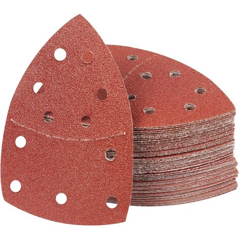 Schleifpapier für Deltaschleifer 80 Stück 60 Körnung Klett 152x105mm 11 Loch (1/5)